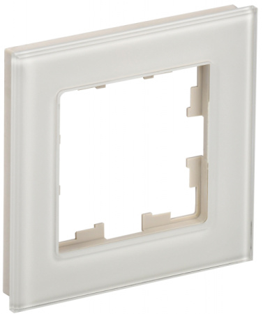IEK BRITE DECOR  Ванильный глянец стекло Рамка 1-м РУ-1-2-БрВа