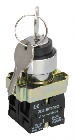 IEK LAY5 Переключатель LAY5-BG45 на 2 положения с ключом без фиксации