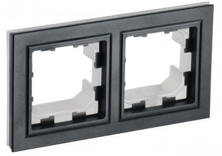 IEK BRITE BASE Черный Рамка 2-м IP44 РУ-2-БрЧ-44