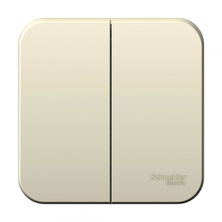 Systeme Electric Blanca наруж Молочный Выключатель 2-клавишный 6А, 250B, изолир. пластина