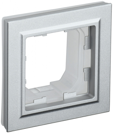 IEK BRITE BASE Алюминий Рамка 1-м IP44 РУ-1-БрА-44