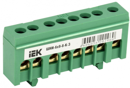 IEK Шина PE земля в корп изол на DIN-рейку ШНИ-6х9-8-К-З