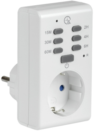 IEK РТЭ-2 Розетка-таймер электронный с индикацией 15мин-6ч 16А IP20