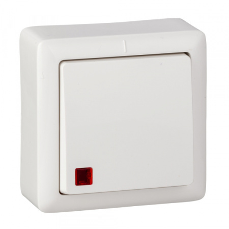 Systeme Electric Wessen ХИТ наруж Бел Выключатель 1-клавишный с подсветкой 6А, 250В
