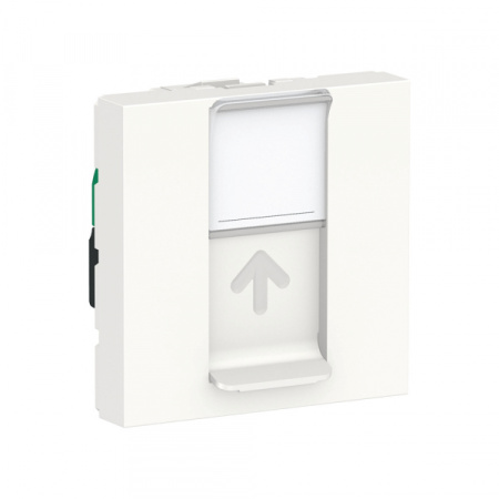 Schneider Electric Unica Modular Бел Розетка компьютерная, RJ45, одиночная кат. 5е UTP, 2 модуля