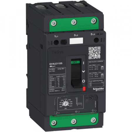 Schneider Electric Автоматический выключатель GV4LE с магнитным расцепителем 7A 100kA зажим Everlink
