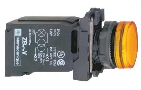 Schneider Electric XB5 Лампа сигнальная 22мм 230В желтая XB5AV45