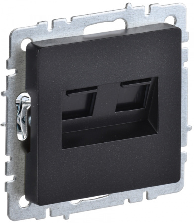 IEK BRITE BASE Черный Розетка комп двойная RJ45 кат.5E РК10-2-БрЧ