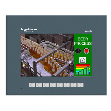 Schneider Electric Magelis Сенсорный цветной терминал 7" 800х480 8 кн., RJ45 RS232/485 SUB-D Eth 96Mб/512кБ слот SD
