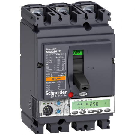 Schneider Electric Compact NS630 3P Выключатель M5.2E 250A NSX250R(200кА при 415В, 45кА при 690B)