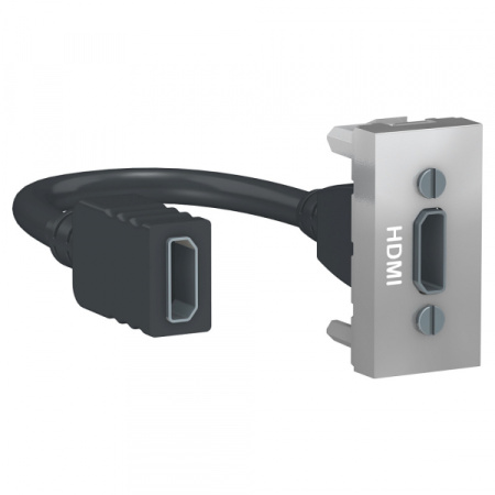 Schneider Electric Unica Modular Алюминий Розетка HDMI, 1 модуль