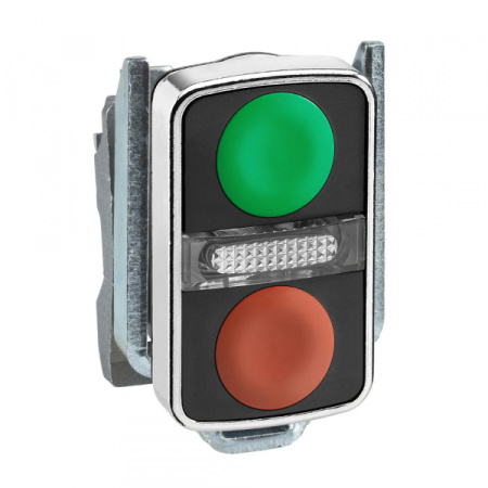 Schneider Electric XB4 Головка кнопки двойная без маркировки + LED ZB4BW7A3740