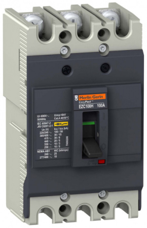 Schneider Electric EasyPact EZC 100H Автоматический выключатель 3P/3T 16A 30кA/380В