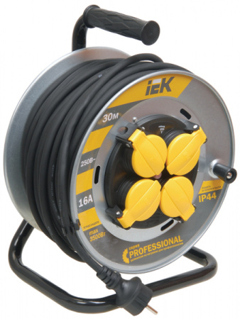 IEK Катушка УК30 на мет с т/з 4 места 2Р+PЕ/30м КГ 3х2,5мм2 IP44 Professional