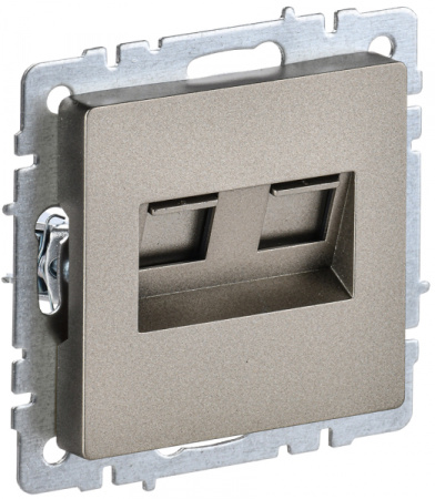 IEK BRITE BASE Шампань Розетка комп. двойная RJ45 кат.5E РК10-2-БрШ
