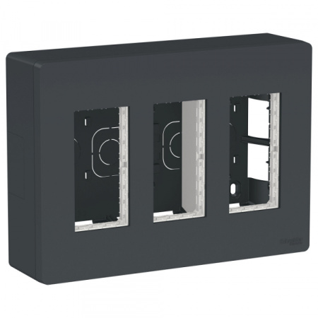 Schneider Electric Unica System+ Антрацит Блок открытой установки 3х2