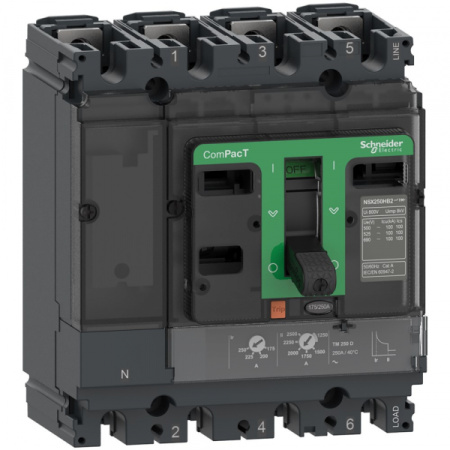 Schneider Electric Выключатель автоматический NSX250HB2 100kA 4П4Т 160ATMD