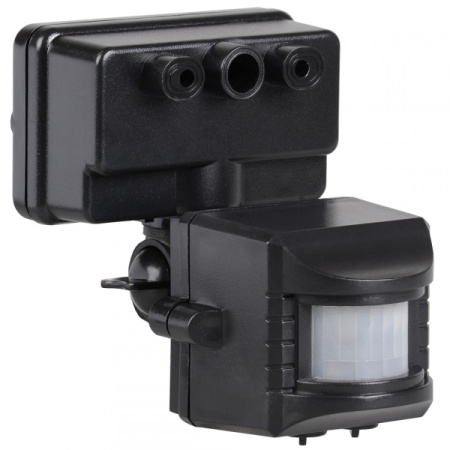 IEK Датчик движения ДД 019 черный, макс. нагрузка 1100Вт, угол обзора 120град., дальность 12м, IP44,