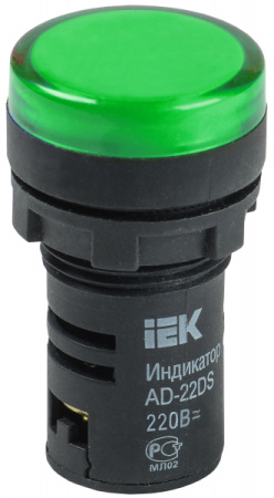IEK Лампа AD22DS(LED)матрица d22мм зеленый 110В AC/DC