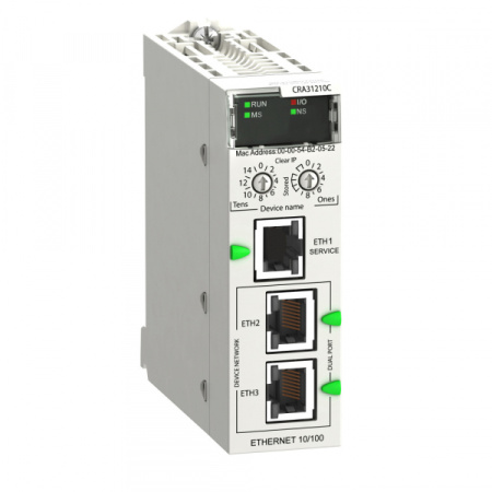 Schneider Electric Modicon Адаптер удаленного в/в RIO Ethernet,Modicon X80, улучшеный
