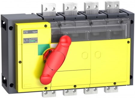 Schneider Electric Compact INS/INV Выключатель-разъединитель INV1250 4P красная рукоятка/желтая панель