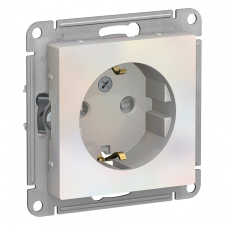 Systeme Electric AtlasDesign Жемчуг Розетка с/з со шторками, 16А, механизм