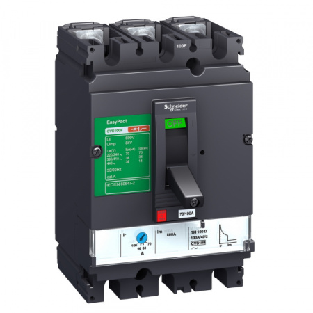 Schneider Electric EasyPact CVS 100B Автоматический выключатель 25kA 3P 80A