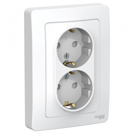 Systeme Electric Blanca внутр Бел Розетка 2-ая с/з со шторками, 16А, 250В