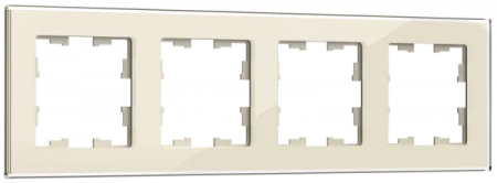 IEK BRITE DECOR Ванильный глянец стекло Рамка 4-м РУ-4-2-БрВа