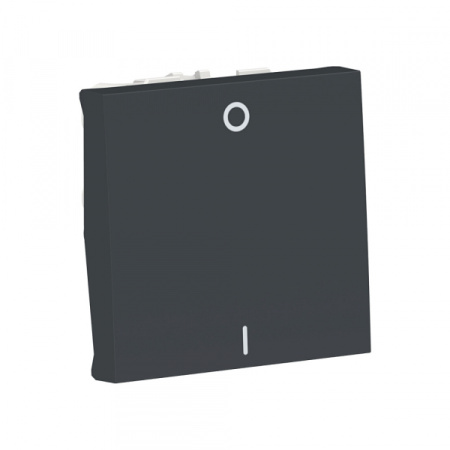 Schneider Electric Unica Modular Антрацит Выключатель 1-клавишный, двухполюсный, сх. 2, 16 AX, 250В, 2 модуля