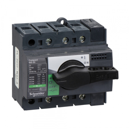 Schneider Electric Interpact INS/INV Выключатель-разъединитель 3P 80А рукоятка спереди