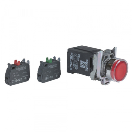Schneider Electric XB4 Кнопка 22мм 110-120В с возвратом, с подсветкой XB4BW3435