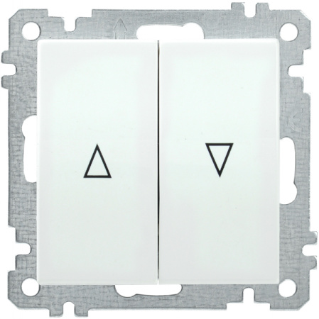 IEK ВС10-1-5-Б Выключатель двуклавишный жалюзи BOLERO белый