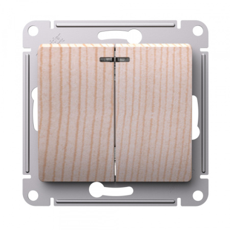 Systeme Electric Glossa Сосна Выключатель 2-клавишный с подсветкой,сх.5а,10АХ,механизм