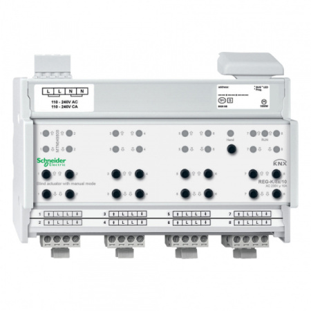 Schneider Electric Merten KNX Актор жалюзи 8-канальный 10А 220V возможность ручного управления DIN-рейка
