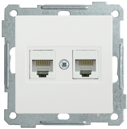 IEK РK10-2-Б Розетка 2-ая комп. RJ45 Cat5e BOLERO белый