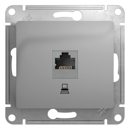 Systeme Electric Glossa Алюминий Розетка компьютерная RJ45 кат.5E