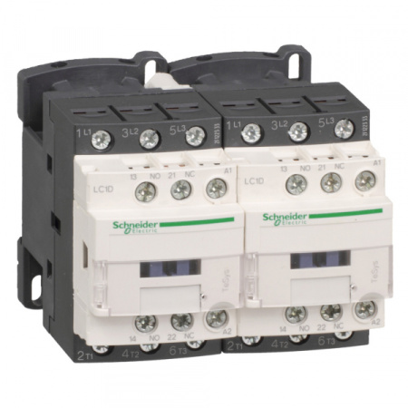 Schneider Electric TeSys D Контактор D реверсивный 3Р,18A, НО+НЗ,380V 50/60Гц, зажим под винт