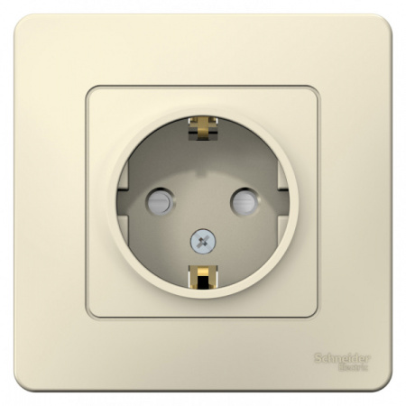 Systeme Electric Blanca внутр Молочная Розетка с/з со шторками, 16А, 250В