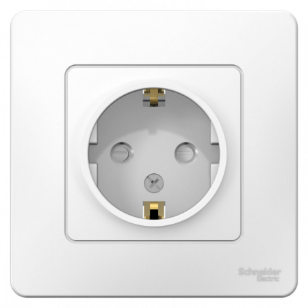 Systeme Electric Blanca внутр Бел Розетка с/з со шторками, 16А, 250В