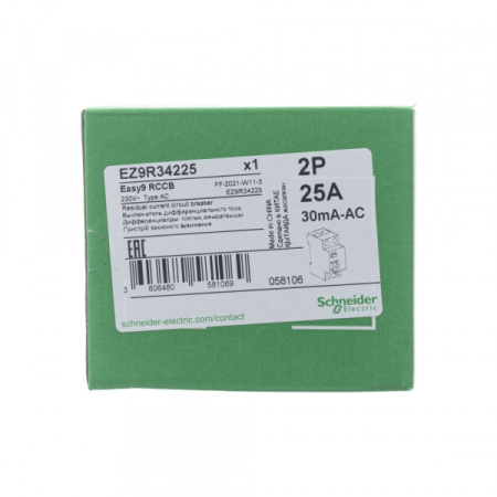 Schneider Electric EASY 9 УЗО 2P 25А 30мА AC