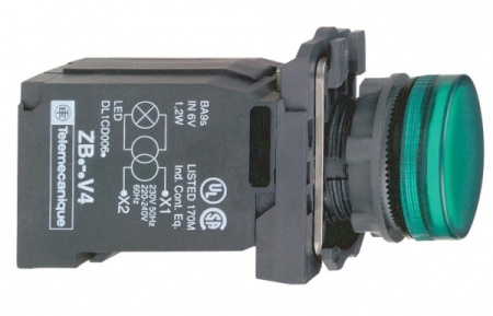 Schneider Electric XB5 Лампа сигнальная зеленая 22мм до 230В