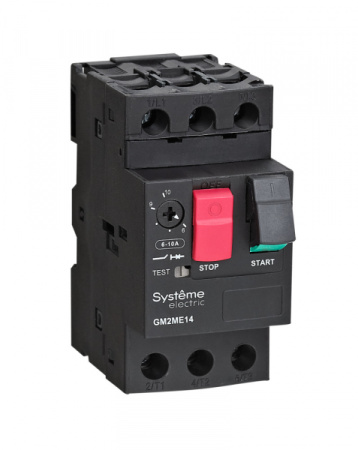 Systeme Electric АВТ.ВЫКЛ.ЗАЩ.ДВ. GM2ME 0.1-1.6A КОМБ.РАСЦЕПИТЕЛЬ КНОП.УПР.