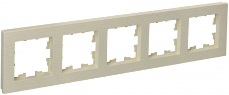 IEK BRITE DECOR Бежевый рифленый Рамка 5-м РУ-5-Бр