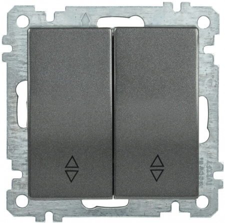 IEK ВС10-2-2-Б Выключатель двуклавишный проходной 10А BOLERO антрацит