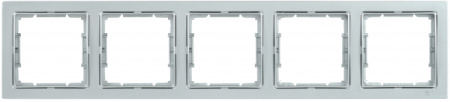 IEK РУ-5-БС Рамка пятиместная квадратная BOLERO Q1 серебряный