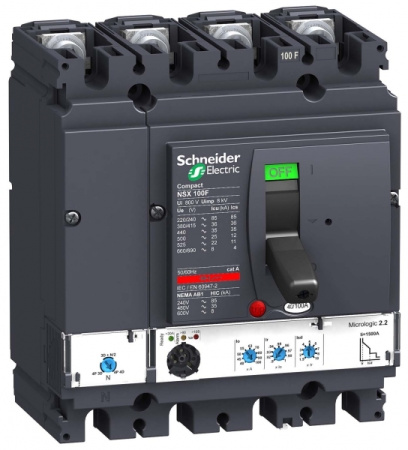 Schneider Electric Compact NSX Силовой Автоматический выключатель 4P Iu=40А диапазон уставки тока расцепления: 90А 70кА IP30