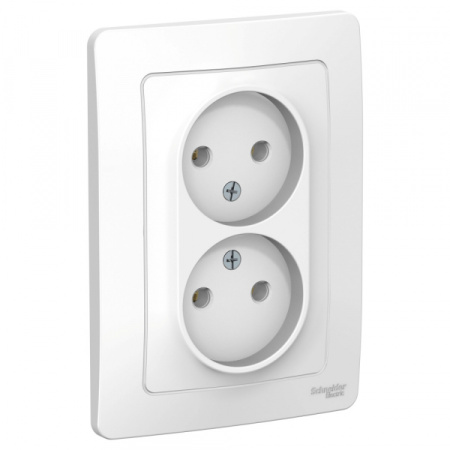 Systeme Electric Blanca внутр Бел Розетка 2-ая б/з без шторок, 16А, 250В