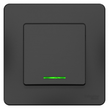 Systeme Electric Blanca внутр Антрацит Переключатель 1-клавишный с подсветкой, 10А, 250B