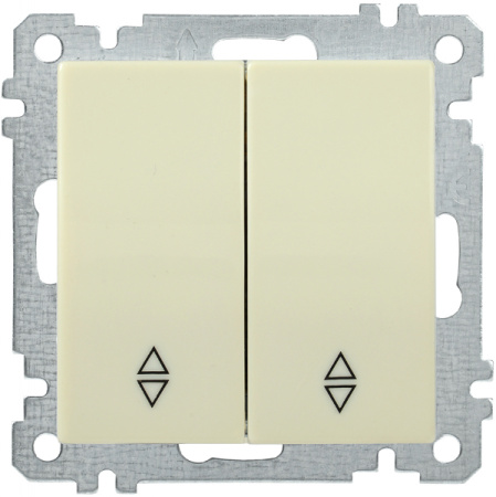 IEK ВС10-2-2-Б Выключатель двуклавишный проходной 10А BOLERO кремовый